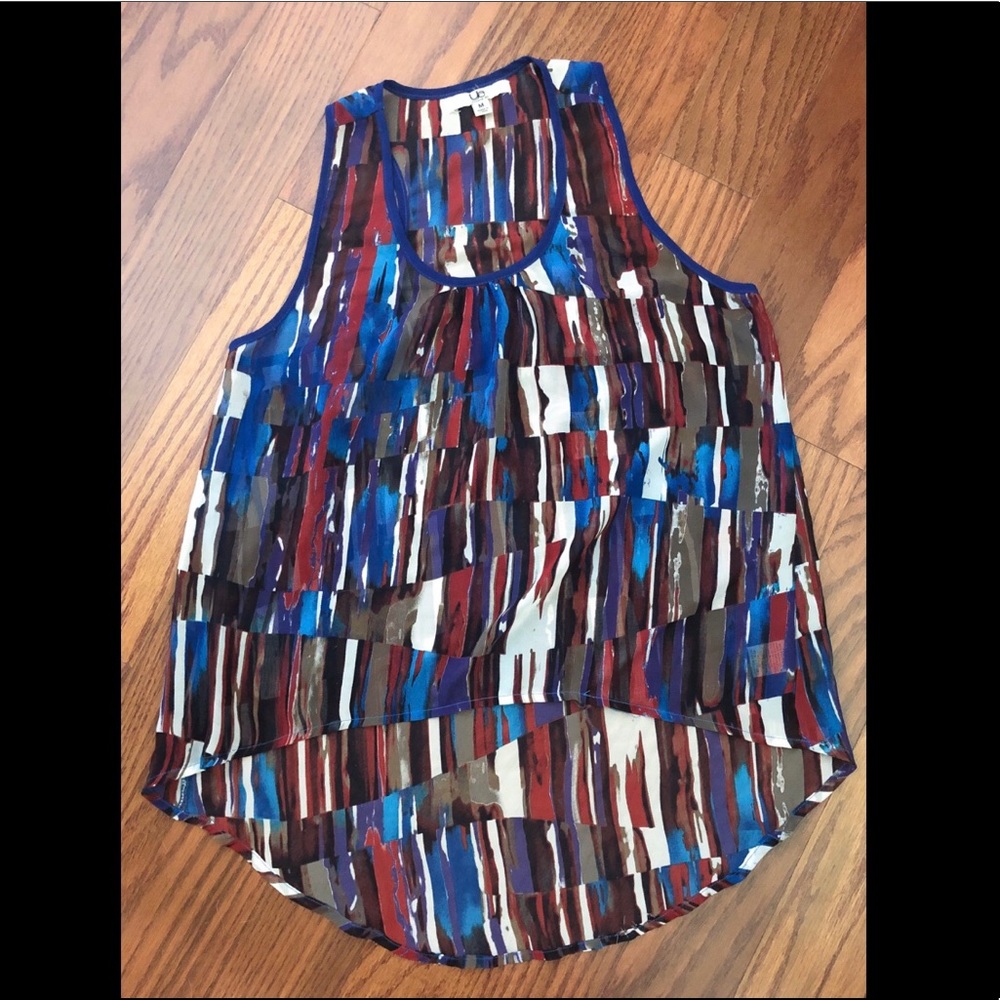 Multicolor chiffon boutique tank top